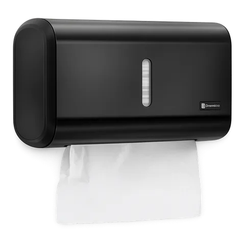 Dispenser Papel Toalha Interfolha Compacto Preto