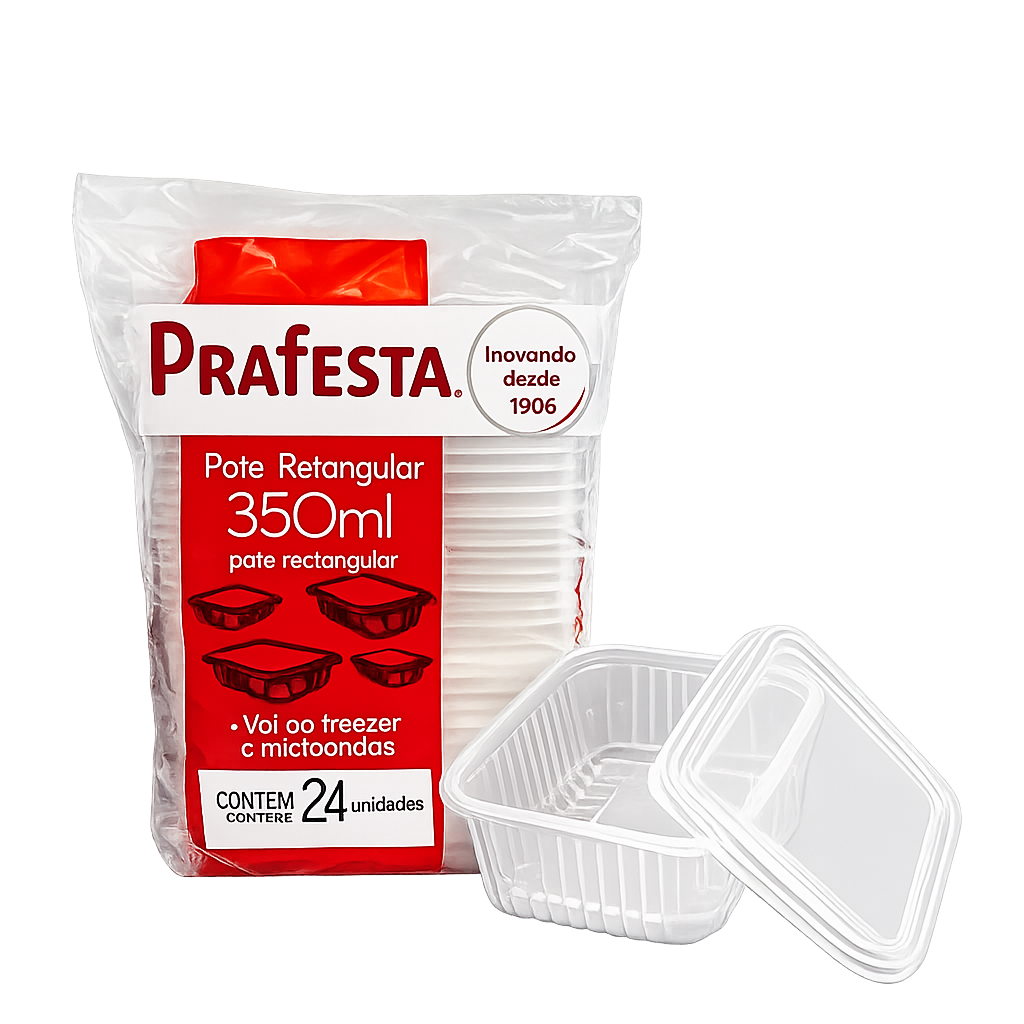 Kit Pote Retangular 350ml