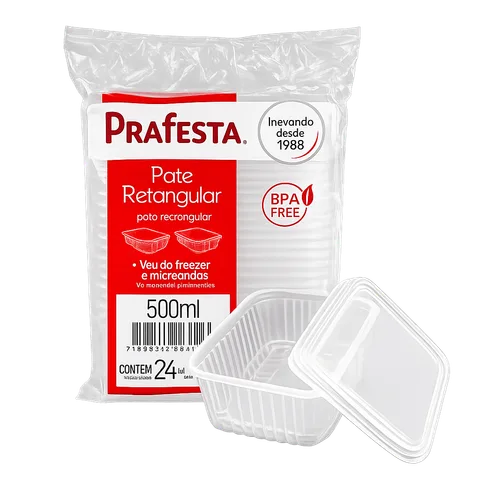 Kit Pote Retangular 500ml