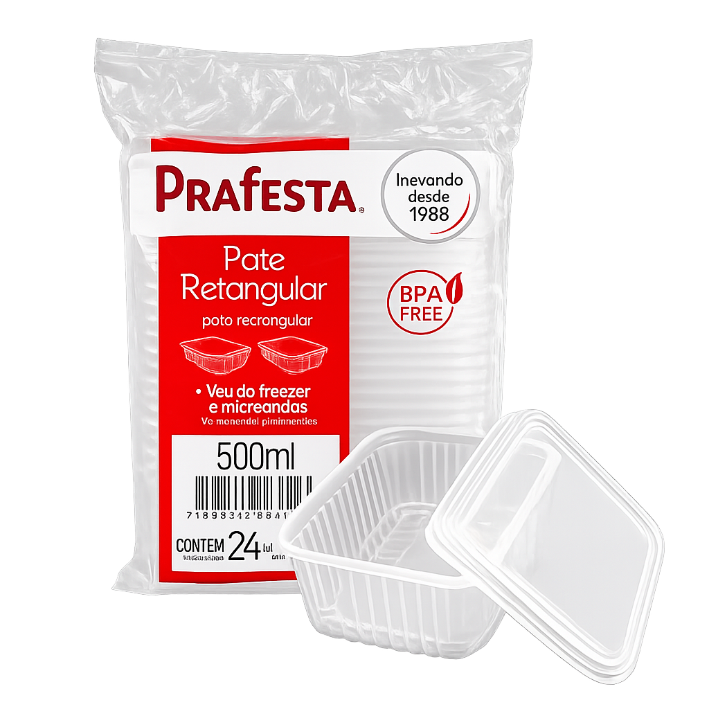 Kit Pote Retangular 500ml