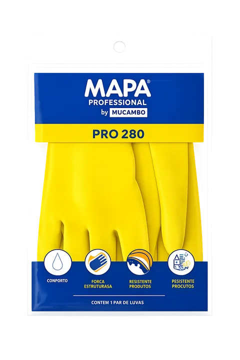 Luva Látex Limpeza Amarela