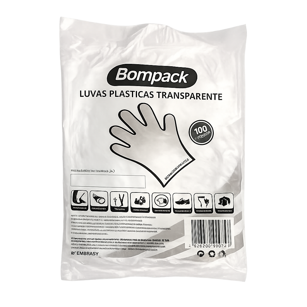 Luva Plástica Transparente